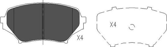 Kavo Parts KBP-4550 - Комплект спирачно феродо, дискови спирачки vvparts.bg