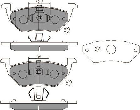 Kavo Parts KBP-4568 - Комплект спирачно феродо, дискови спирачки vvparts.bg