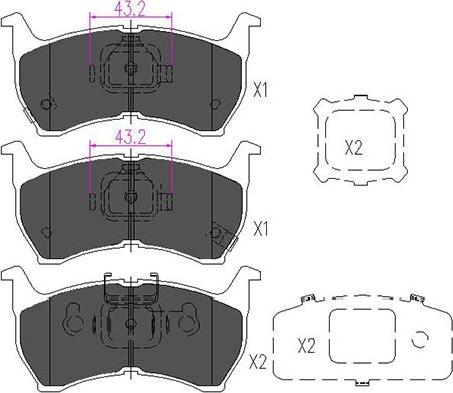 Kavo Parts KBP-4519 - Комплект спирачно феродо, дискови спирачки vvparts.bg