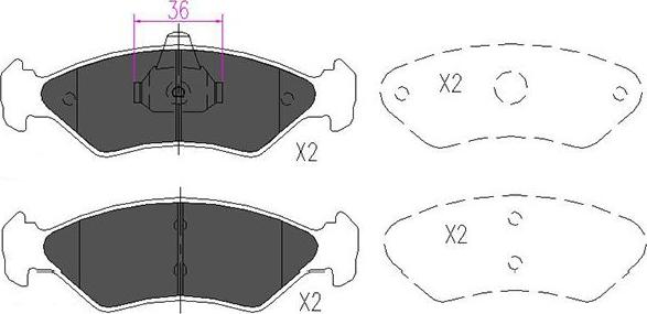 Kavo Parts KBP-4533 - Комплект спирачно феродо, дискови спирачки vvparts.bg