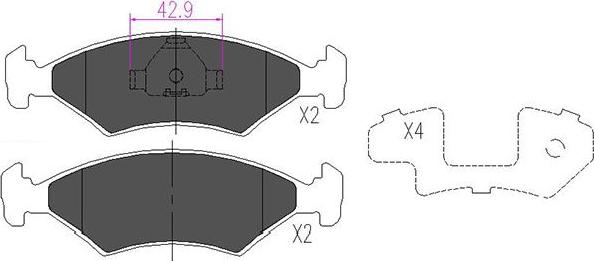 Kavo Parts KBP-4532 - Комплект спирачно феродо, дискови спирачки vvparts.bg