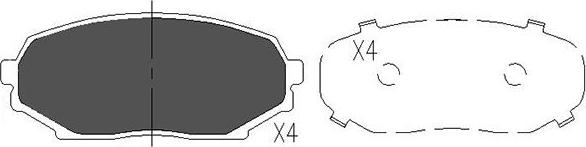 Kavo Parts KBP-4521 - Комплект спирачно феродо, дискови спирачки vvparts.bg