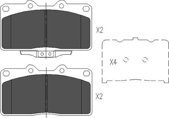 Kavo Parts KBP-5529 - Комплект спирачно феродо, дискови спирачки vvparts.bg