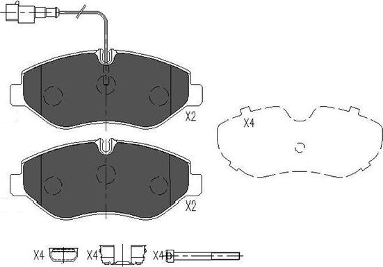 Kavo Parts KBP-6584 - Комплект спирачно феродо, дискови спирачки vvparts.bg