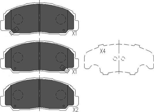 Kavo Parts KBP-1505 - Комплект спирачно феродо, дискови спирачки vvparts.bg