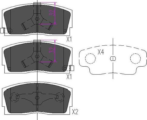 Kavo Parts KBP-1501 - Комплект спирачно феродо, дискови спирачки vvparts.bg