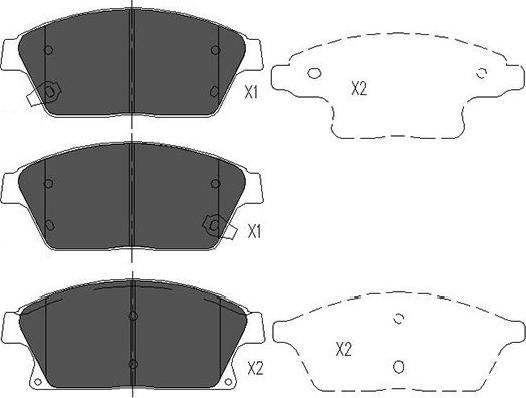 Kavo Parts KBP-1014 - Комплект спирачно феродо, дискови спирачки vvparts.bg