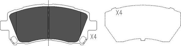 Kavo Parts KBP-8001 - Комплект спирачно феродо, дискови спирачки vvparts.bg