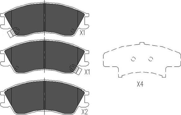 Kavo Parts KBP-8012 - Комплект спирачно феродо, дискови спирачки vvparts.bg