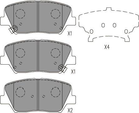 Kavo Parts KBP-3050 - Комплект спирачно феродо, дискови спирачки vvparts.bg