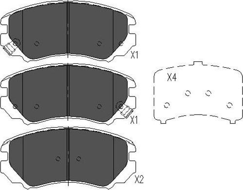 Kavo Parts KBP-3008 - Комплект спирачно феродо, дискови спирачки vvparts.bg