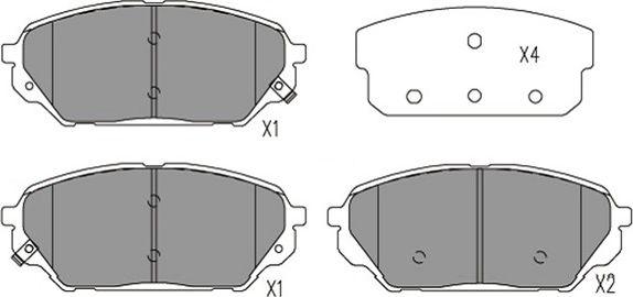 Kavo Parts KBP-3039 - Комплект спирачно феродо, дискови спирачки vvparts.bg