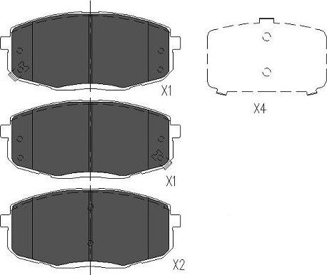 Kavo Parts KBP-3036 - Комплект спирачно феродо, дискови спирачки vvparts.bg