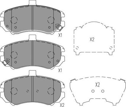 Kavo Parts KBP-3038 - Комплект спирачно феродо, дискови спирачки vvparts.bg