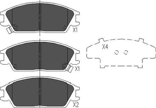 Kavo Parts KBP-3033 - Комплект спирачно феродо, дискови спирачки vvparts.bg