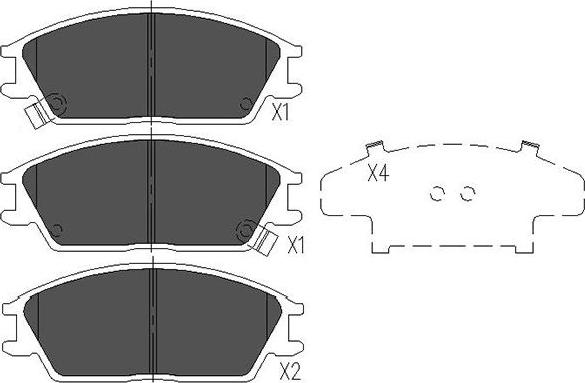 Kavo Parts KBP-3028 - Комплект спирачно феродо, дискови спирачки vvparts.bg