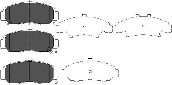 Kavo Parts KBP-2047 - Комплект спирачно феродо, дискови спирачки vvparts.bg