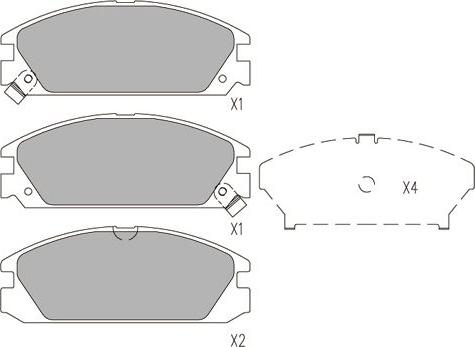 Kavo Parts KBP-2055 - Комплект спирачно феродо, дискови спирачки vvparts.bg