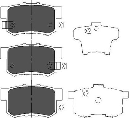 Kavo Parts KBP-2008 - Комплект спирачно феродо, дискови спирачки vvparts.bg