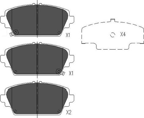 Kavo Parts KBP-2012 - Комплект спирачно феродо, дискови спирачки vvparts.bg