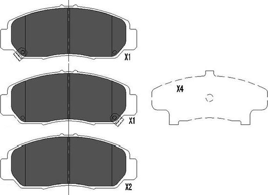 Kavo Parts KBP-2037 - Комплект спирачно феродо, дискови спирачки vvparts.bg