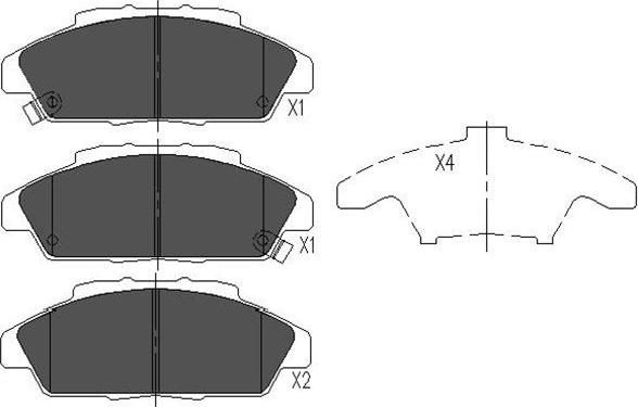 Kavo Parts KBP-2025 - Комплект спирачно феродо, дискови спирачки vvparts.bg