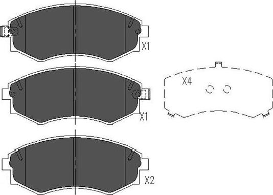 Kavo Parts KBP-7504 - Комплект спирачно феродо, дискови спирачки vvparts.bg