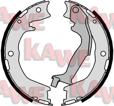 Kawe 09940 - Комплект спирачна челюст, ръчна спирачка vvparts.bg