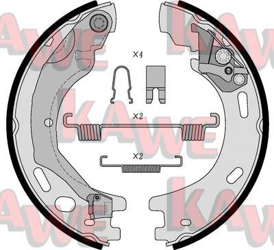 Kawe 09570 - Комплект спирачна челюст, ръчна спирачка vvparts.bg