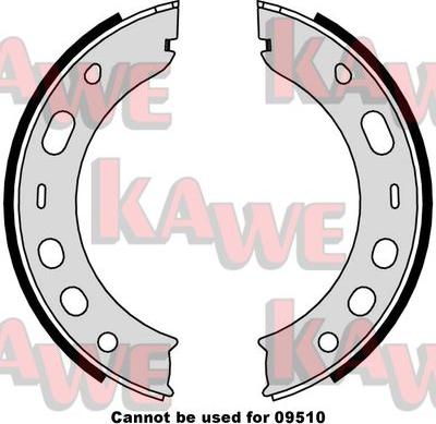 Kawe 09000 - Комплект спирачна челюст, ръчна спирачка vvparts.bg