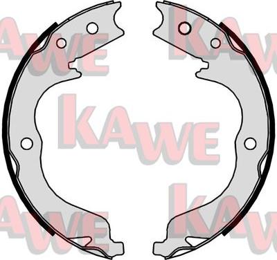 Kawe 09860 - Комплект спирачна челюст, ръчна спирачка vvparts.bg