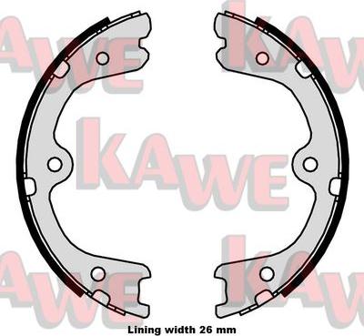 Kawe 09880 - Комплект спирачна челюст, ръчна спирачка vvparts.bg