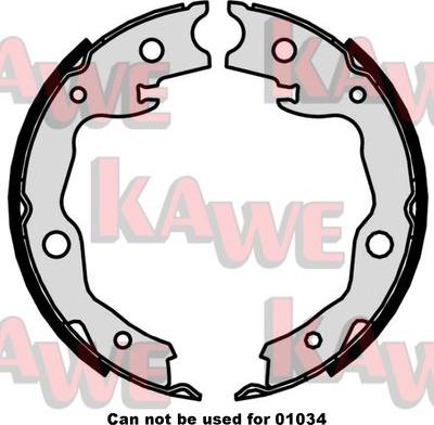 Kawe 09870 - Комплект спирачна челюст, ръчна спирачка vvparts.bg