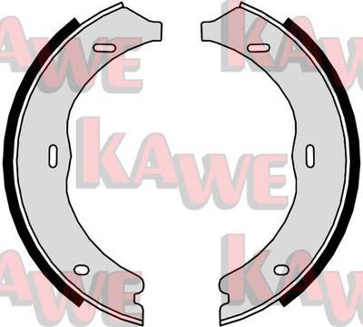 Kawe 09720 - Комплект спирачна челюст, ръчна спирачка vvparts.bg