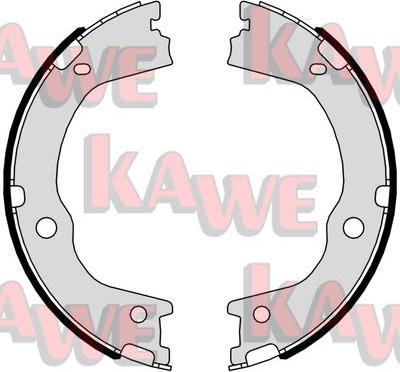 Kawe 01047 - Комплект спирачна челюст, ръчна спирачка vvparts.bg