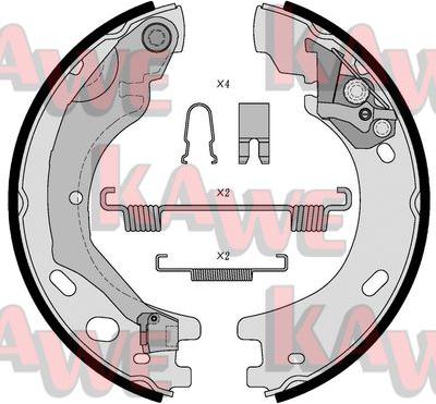 Kawe 01030 - Комплект спирачна челюст, ръчна спирачка vvparts.bg