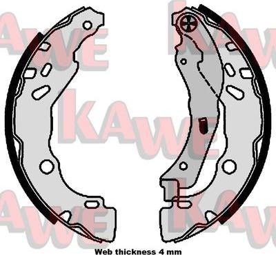 Kawe 01111 - Комплект спирачна челюст vvparts.bg