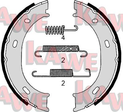 Kawe 07959 - Комплект спирачна челюст, ръчна спирачка vvparts.bg