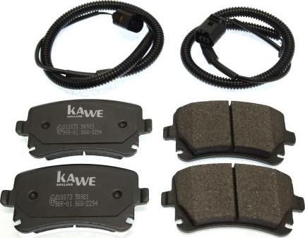 Kawe 810072 - Комплект спирачно феродо, дискови спирачки vvparts.bg