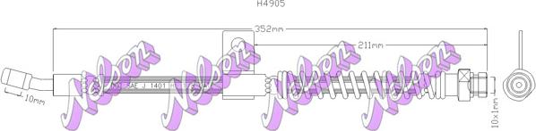 Kawe H4905 - Спирачен маркуч vvparts.bg