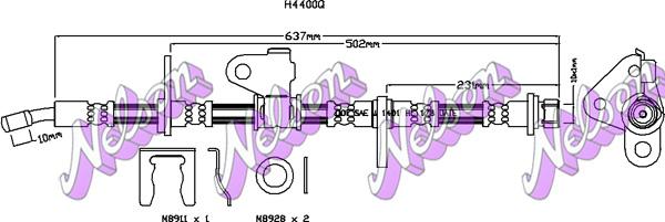 Kawe H4400Q - Спирачен маркуч vvparts.bg