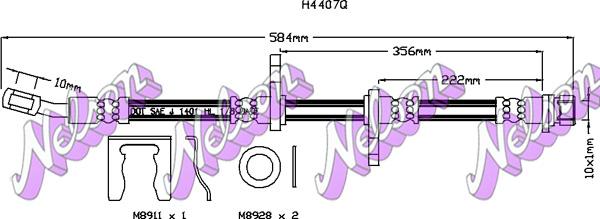 Kawe H4407Q - Спирачен маркуч vvparts.bg