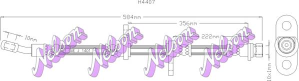 Kawe H4407 - Спирачен маркуч vvparts.bg