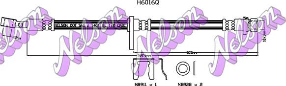 Kawe H6016Q - Спирачен маркуч vvparts.bg