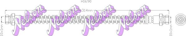 Kawe H1690 - Спирачен маркуч vvparts.bg