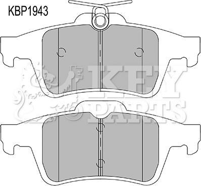 Key Parts KBP1943 - Комплект спирачно феродо, дискови спирачки vvparts.bg