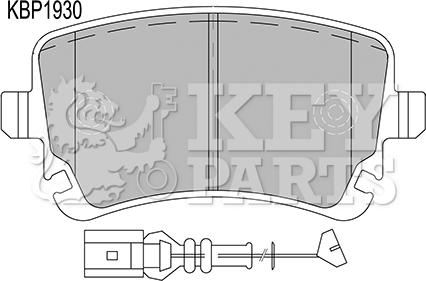 Key Parts KBP1930 - Комплект спирачно феродо, дискови спирачки vvparts.bg