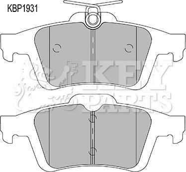 Key Parts KBP1931 - Комплект спирачно феродо, дискови спирачки vvparts.bg