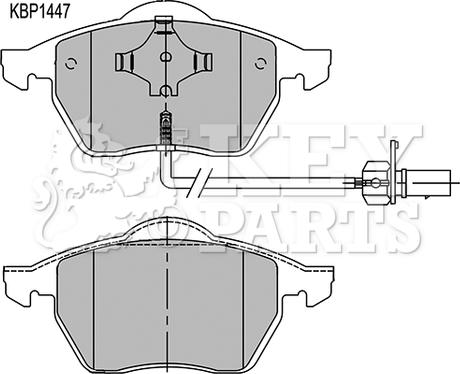 Key Parts KBP1447 - Комплект спирачно феродо, дискови спирачки vvparts.bg