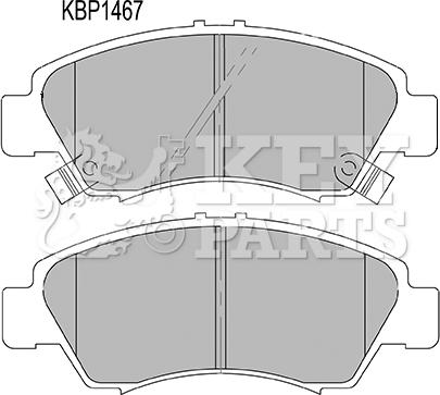 Key Parts KBP1467 - Комплект спирачно феродо, дискови спирачки vvparts.bg